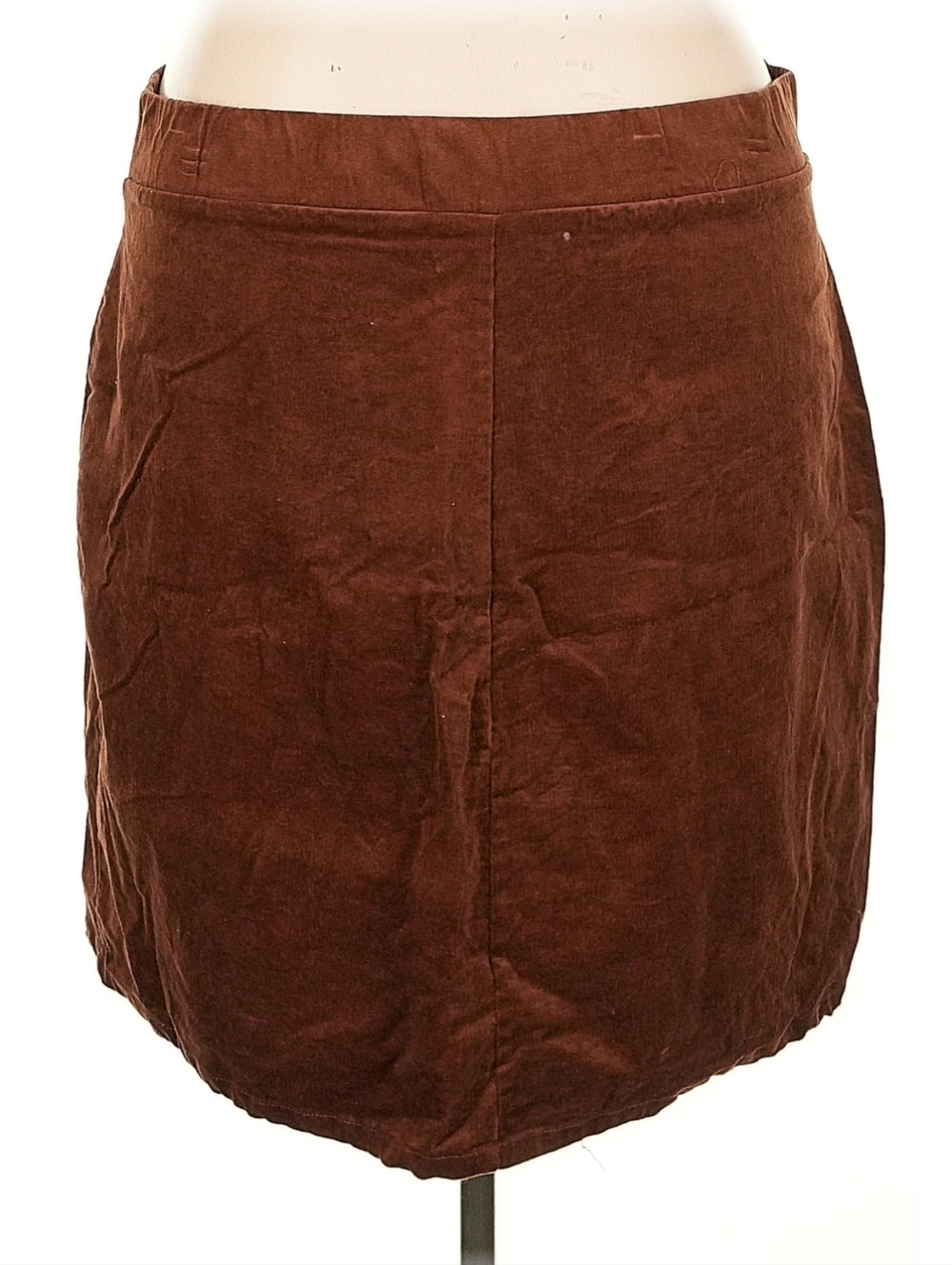 Cotton Torrid Corduroy Button Front Mini Skirt Cognac Brown Cottagecore Size 3X - Picture 3 of 6